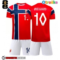 Otroške Nogometnih dresov Norveška Martin Odegaard #10 Domači SP 2026 Kratki rokavi (+ hlače)